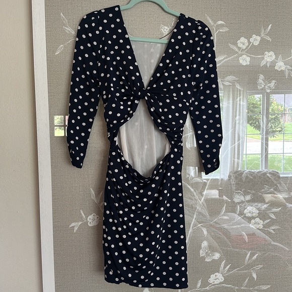 Small Navy and White Polka Dot dress - Picture 2 of 5